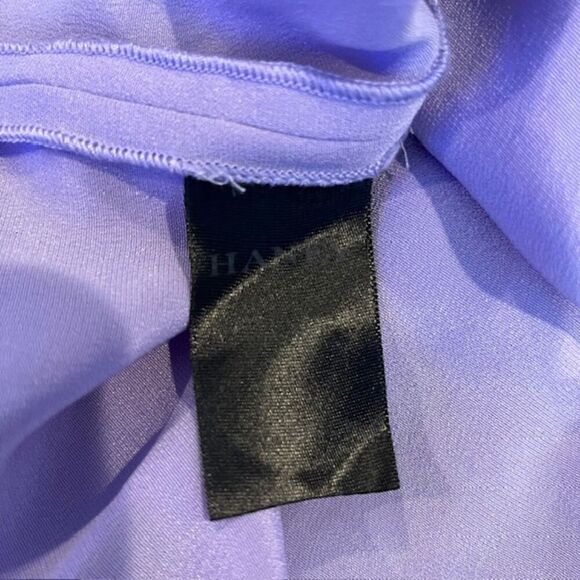 HANEY Marta Asymmetrical Wrap Dress One Shoulder Lavender Lilac Purple Size 2 - Picture 8 of 14